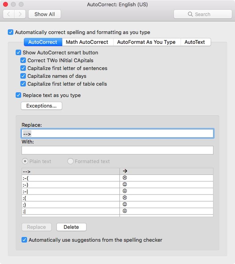 Outlook For Mac Autocorrect Dictionary